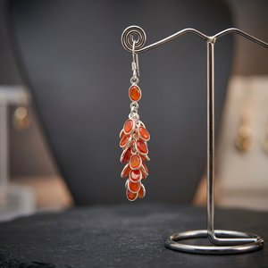 Handcrafted <b>Gold</b> Plated Brass Dangle Earrings Corrolin Quartz Gemstones Customized Color Minimalist Stylish <b>Evening</b> Wear Fashion - Product Image 3