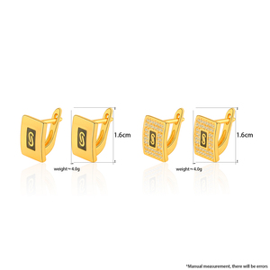 Boucles d'oreilles simples pour femmes, à clipser, étanches, plaquées or 21 carats, zircon, pour un usage quotidien - Product Image 5