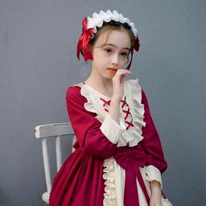 Robe de mariée Lolita pour adolescentes rouges, robes pour enfants, robe de fête d'<span class=keywords><strong>anniversaire</strong></span> élégante d'un an - Product Image 2