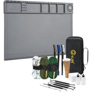 Kit de Limpieza de Armas, Tapete Magnético con Cepillos y Parches, Multicalibre 9mm 223 556 38 357 380 22 12GA, Juego de Limpiadores de Cañones - Product Image 1