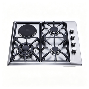 Placa de Cocción de <span class=keywords><strong>Gas</strong></span> Empotrada de Vidrio Templado para <span class=keywords><strong>Cocina</strong></span>, con 4 Quemadores, <span class=keywords><strong>Cocina</strong></span> de <span class=keywords><strong>Gas</strong></span> y Eléctrica con Placa de Calentamiento por Infrarrojos - Product Image 1
