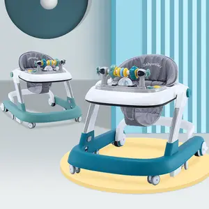 Marchettes rondes multifonctions 3 en 1 Produit pour bébés Jouets Push Baby Walker Learning To Walk Walkers With Music Wheels And Seat