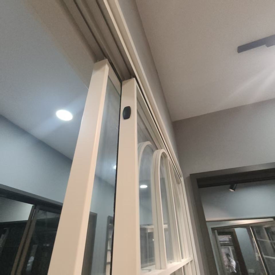 French Vintage Three Panel Sliding Door Titanium Magnesium Alloy Glass ...