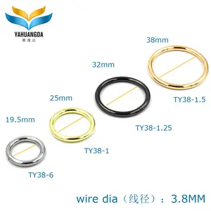 Металлическое металлическое плоское металлическое круглое кольцо-пряжка с логотипом на заказ, металлическое овальное кольцо, аксессуары для сумок TY38