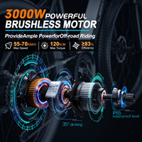 Kit de conversion de roue arrière pour vélo électrique 135 mm Dropout 72 V 3000 W MTX39 avec contrôleur 60 A et écran couleur UKC1