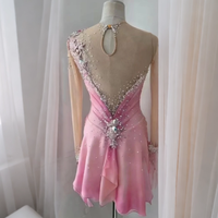 Robe de patinage artistique pour femmes et filles, justaucorps de danse et de ballet, tenue de performance professionnelle ornée de diamants