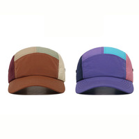 Gorra de campamento de 5 paneles de nylon color morado claro