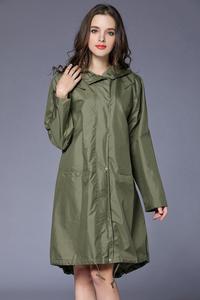 Chaqueta Cortavientos QY, Impermeable, Larga, para <span class=keywords><strong>Mujer</strong></span> y Hombre, Ligera - Product Image 4