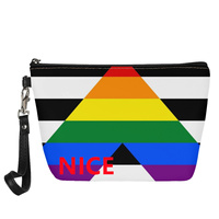 Pochette cosmétique personnalisée à thème arc-en-ciel sapphique gay, impression UV intégrale, pour les voyages, l'organisation des cosmétiques à domicile et la vente au détail