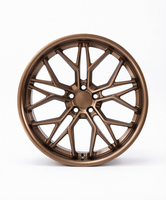Jante de voiture en alliage d'aluminium forgé 130 mm PCD ET 10 mm Bronze Multi-branches Nouvelles roues automobiles pour tuning et remplacement