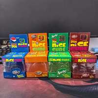 (En stock, livraison directe) Jouets en peluche Needoh Coca Sprite Ice Cube Squishy 5,5 cm en TPE, jouets en peluche en forme de cube de glace et de maltose pour filles