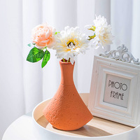 Vase hydroponique en céramique rouge simple et contemporain ZHUODI, en terre cuite émaillée, pour la décoration de la maison