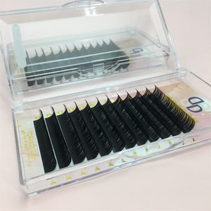 Suministros de extensión de pestañas de volumen Premium de etiqueta privada de dragón, bandejas de extensiones de pestañas de Cachemira de terciopelo negro mate al por mayor - Product Image 3