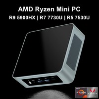 Mini PC Topton Económico con AMD Ryzen 5 7530U/5600U, 2xDDR4, NVMe, 2xLAN, Windows 11 Pro, Computadora de Escritorio Portátil para Juegos, WiFi 6E