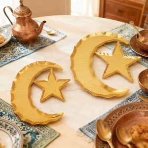 Decorazione Islamica con Luna Crescente e Stella Dorate - Ornamento per Ramadan ed Eid, Accessorio per Atmosfera Festiva Musulmana - Product Image 4