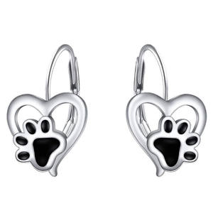 E3694 Orecchini a cerchio a forma di cuore in oro bianco per donna, gioielli da indossare tutti i giorni - Product Image 1