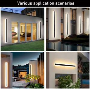 Lámpara de Pared Negra para Interiores y Exteriores, IP65, Impermeable, de Aluminio y Acrílico, para Jardín, Venta al Por Mayor - Product Image 3