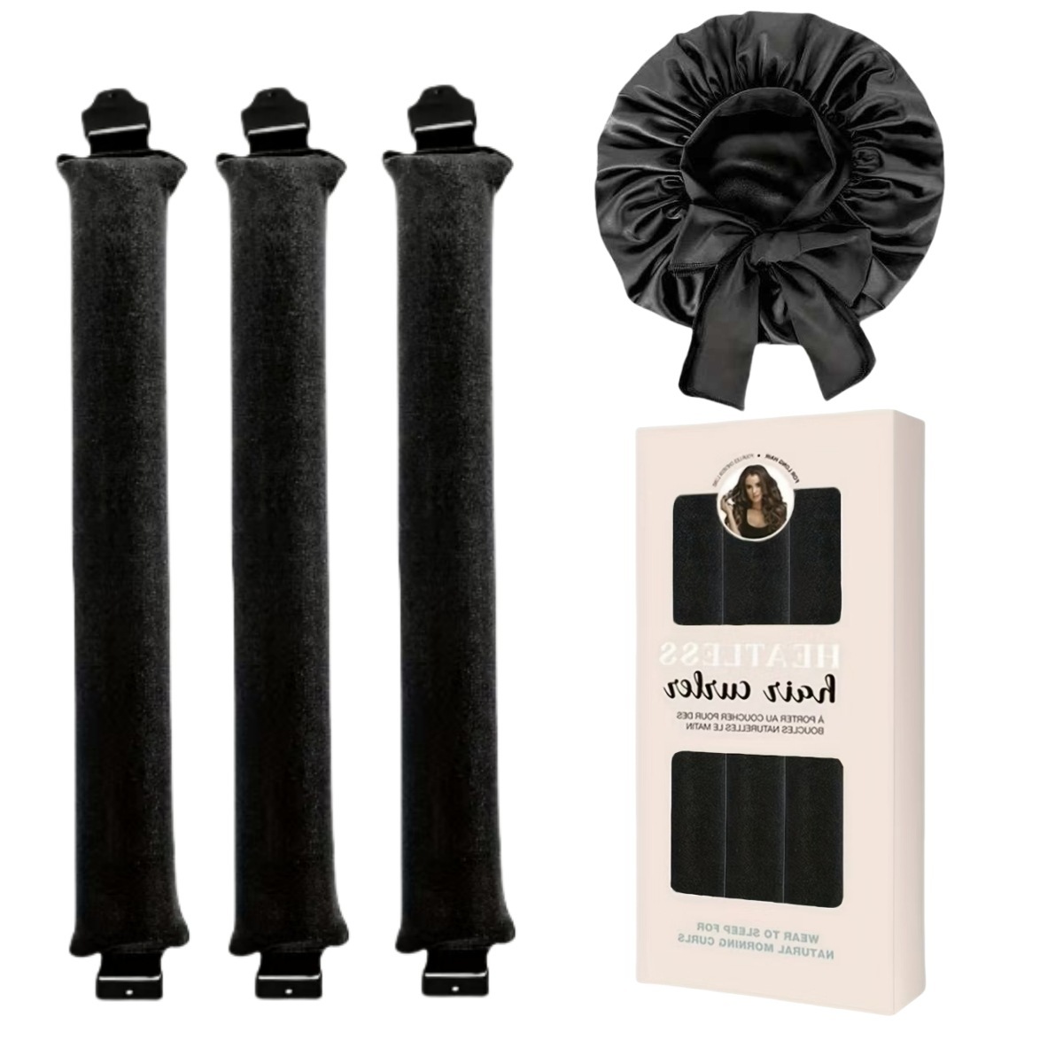 Black-3 large bath caps-boxed