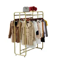 Floor Standing Gold Shopping Clothes Display Rack