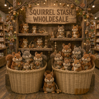 Peluche d'écureuil marron mignon personnalisée tenant un écorce, jouet en peluche doux pour souvenir de parc naturel et cadeau de vacances, vente en gros