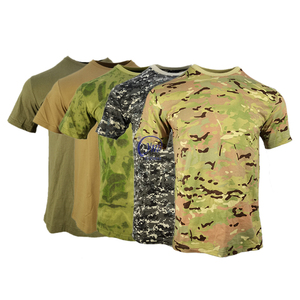T-shirt sublimé tactique d'entraînement en plein air T-shirt camouflage à manches courtes tricoté solide multicolore - Product Image 1