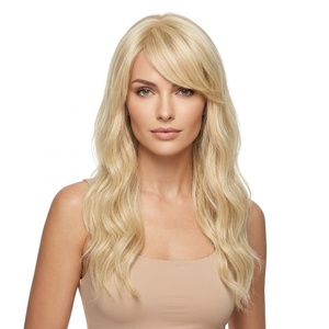 Perruque courte et droite <span class=keywords><strong>pour</strong></span> <span class=keywords><strong>femme</strong></span>, couleur dégradée brun doré et blond, <span class=keywords><strong>cheveux</strong></span> synthétiques, modèle HB-15751, sans dentelle, 99j 4x4 - Product Image 5