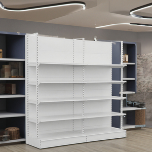 Estanterías de Góndola para Supermercado, de Una Cara, Acabado Blanco, Económicas, para Exhibición en Tiendas Minoristas, para Cualquier Tamaño de Artículo, Hechas de Acero Metálico Resistente - Product Image 3