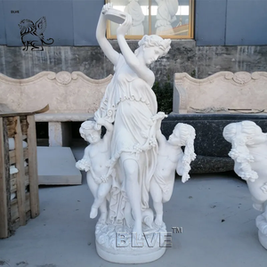 Scultura BLVE personalizzata da esterno per giardino, in pietra naturale, statua antica di donna a grandezza naturale, statua di marmo di donna sdraiata - Product Image 5