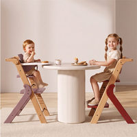 Chaise haute bébé en bois réglable, convertible en armoire, avec ceinture de sécurité, plateau amovible, design moderne, pour chambre d'enfant