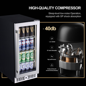 ตู้เย็นขนาดเล็ก NE-351 ใช้แก๊ส R600A สำหรับโรงแรม ระบบทำความเย็นเร็ว ไม่ต้องละลายน้ำแข็ง ความจุ 96 ลิตร เหมาะสำหรับบาร์ แสดงเครื่องดื่ม วางใต้โต๊ะ - Product Image 5