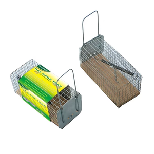 Petit piège de chasse réutilisable pour animaux sans cruauté Base en bois <span class=keywords><strong>Cage</strong></span> de piège à souris et à rats en treillis métallique - Product Image 1