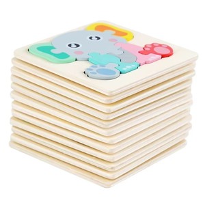 <span class=keywords><strong>Puzzle</strong></span> <span class=keywords><strong>3D</strong></span> en bois d'animaux - Jouets éducatifs DIY de dessins animés pour enfants - Product Image 2