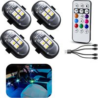 Lampes LED sans fil pour voiture, lampes intérieures rechargeables pour voiture avec 8 couleurs, luminosité réglable, autonomie de 12 heures, télécommande
