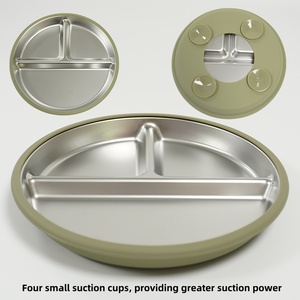Nouvelle tendance, design nordique, ensemble de vaisselle pour enfants, céramique, porcelaine avec couvercle en silicone, ensemble de vaisselle pour bébé - Product Image 4