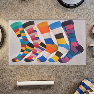 Calcetines Casuales para Hombre, Modernos, Multicolores, con Diseño Sólido, Spandex/Poliéster/Algodón, Absorbentes de Sudor, de Alta Calidad, con Logotipo Personalizado - Product Image 3