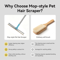 Brosse de nettoyage pour poils d'animaux (chats, chiens) – Grattoir adhésif pour canapé, tapis, vêtements – Fournitures de nettoyage à manche long ou court