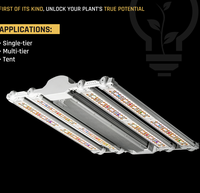 Lampe de culture LED Aries Pro 640W à spectre complet PPE3.0, barre large pour la floraison, garantie 5 ans, IP66, ETL, DLC, éclairage pour plantes