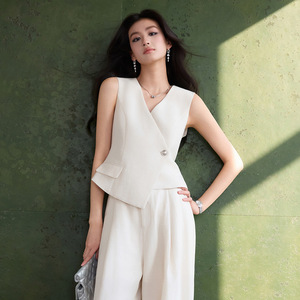 Women's Suit Vest 2026 Summer New Style Elegant Professional Linen Slim Fit Sleeveless Top - Product Image 2