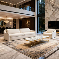 Ensemble de canapé-lit moderne de luxe avec dossier inclinable réglable et rembourrage en coton durable pour salon, hall d'hôtel, appartement et villa