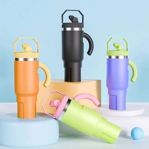 Vaso Térmico de Acero Inoxidable de 40 oz, el Más Popular, con Logotipo Personalizado, Taza de Viaje con Asa, Vaso para Auto con Pajita y Tapa - Product Image 1