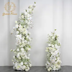 Babys Breath Flowers Arreglo DE BODA Hortensia Rosa Flor artificial Cuerno de vaca Arco de flores