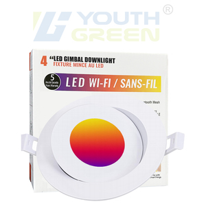 Yg013 Wifi Gimbal Spotlight rgbcw Đảng ánh sáng 4in inch ánh sáng thông minh <span class=keywords><strong>LED</strong></span> Gimbal Downlight với chức năng âm nhạc - Product Image 1