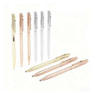 Bolígrafo Metálico Delgado YS525 Dorado, Regalo Promocional para Oficina, Actividades Corporativas, Negocios, Hotel, con Logotipo Personalizado Impreso - Product Image 1