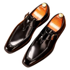 Chaussures habillées formelles pour hommes, chaussures en cuir de style italien avec lacets, chaussures décontractées artisanales, chaussures Oxford pour hommes - Product Image 2