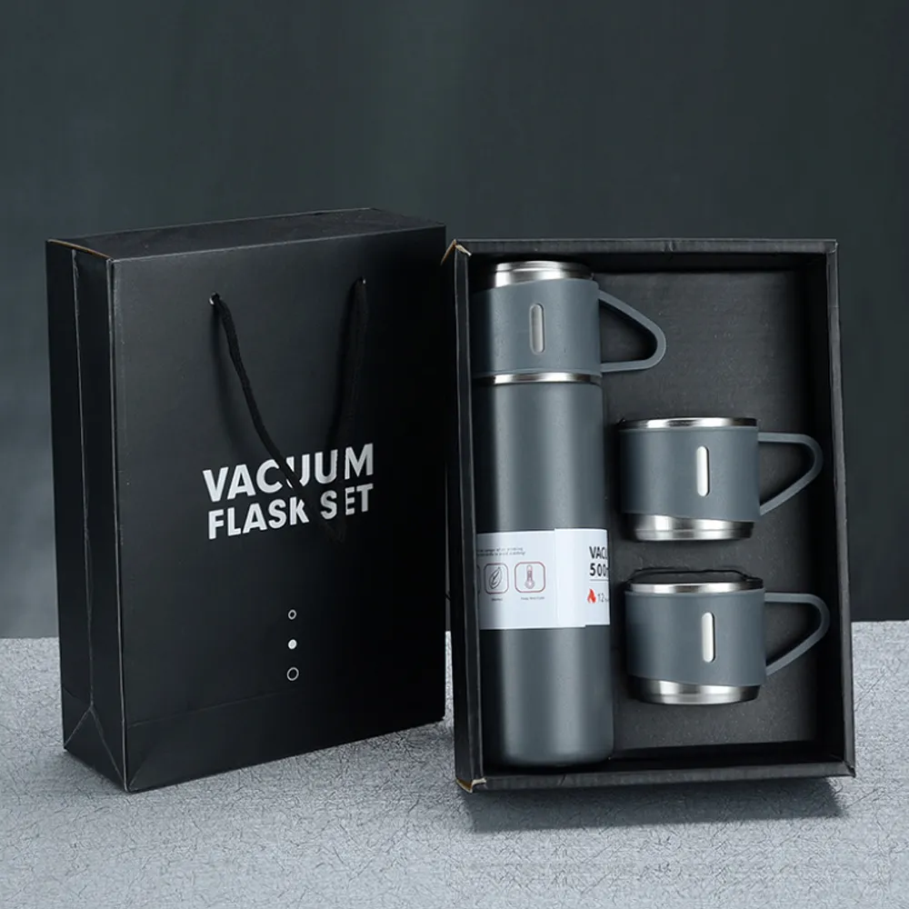 2022 Eco friendly 500ml stainless steel vacuum thermos insulated water bottle with 3 lids