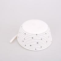 Panier de rangement multifonctionnel personnalisable à motif tacheté brodé, de taille moyenne, de forme ronde, avec poignée en corde de coton
