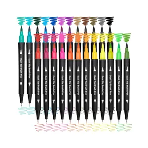 24PCS酒精颜料双尖彩色艺术绘画记号笔学校学生画家供应商艺术学校用品