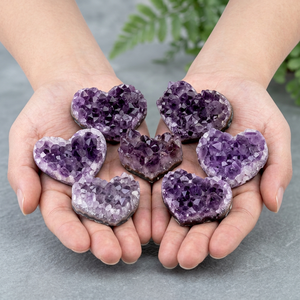 Amethyst Heart Druzy <b>Cluster</b> Purple <b>Crystal</b> Geode Polished Stone Home Decor Meditation Reiki Healing Gift - Product Image 2