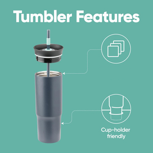 แก้วสแตนเลสสองชั้นเก็บความเย็นทนน้ำ <span class=keywords><strong>OW8</strong></span>ไม่มี BPA 24ออนซ์พร้อมฝาและหลอด - Product Image 4
