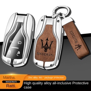 Housse de <span class=keywords><strong>clé</strong></span> de voiture en cuir véritable <span class=keywords><strong>Maserati</strong></span>, étui à <span class=keywords><strong>clé</strong></span> haut de gamme avec boucle, compatible Levante GT Ghibli, pour homme et femme, en alliage de zinc CN/GUA CK-2510201 - Product Image 3